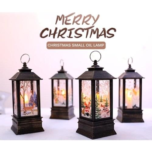 Christmas Decoration Hanging Prop Led Candles Halloween Light Xmas Santa claus elk snowman Lantern Flame Lamp Party Supplies