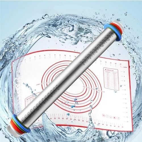 Stainless Steel Roll Stick With Four-speed Adjustable Thickness Ring Baking Pies Pizza Desserts Kitchen Supplies Baking Tools