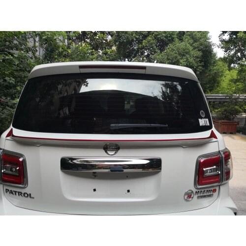 SHCHCG ABS Plastic Material Black White Color Rear Roof Wing Lip Boot Roof Spoiler Car Styling For Nissan PATROL Y62 2011-2018
