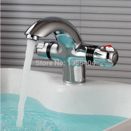 Bathroom Basin Faucet Thermostatic Mixing Valve Dual Handles Torneira Hot and Cold Temperature Control Taps TR505