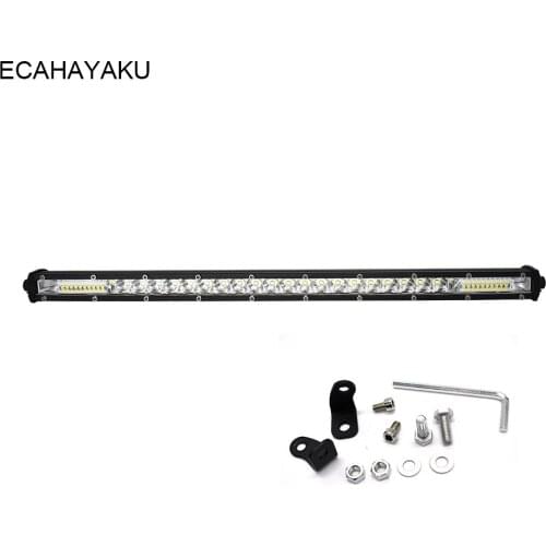 ECAHAYAKU 20inch Car LED Bar Light 120W 12V Slim LED Light Bar for Cars Mid-net Luggage Rack Tractor Boat Off-road 4WD 4x4 Truck