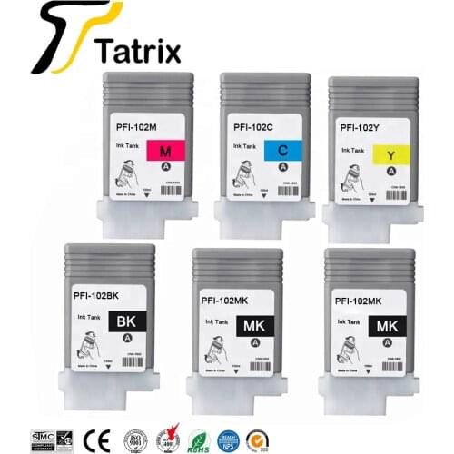 Tatrix PFI-102 PFI102 PFI 102 Premium Color Compatible Ink Jet cartridge for canon IPF500 IPF510 IPF610 IPF700 IPF710 Printer