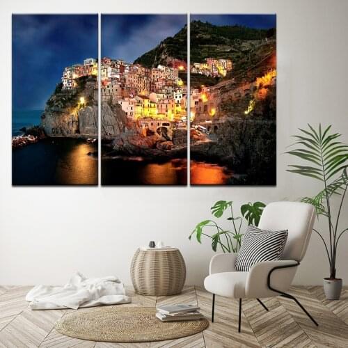 Amalfi coast Salerno gulf Positano Italy landscape wall art canvas poster custom print living room home decor painting artwork