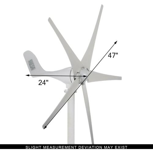 EU Freeshipping 500W 12V 5 Blades Low Wind Speed Garden Street Lights Hundred Turbine with Charge Controller