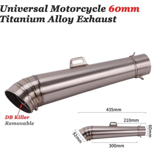 60mm Universal Motorcycle GP Exhaust Escape Modified Titanium Alloy Muffler DB Killer Silencer For R6 Z900 ATV CBR1000RR S1000RR