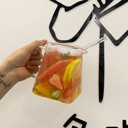 Ins wind net red restaurant glass large capacity fruit tea cup cold drink juice cup bubble water cup drink cup