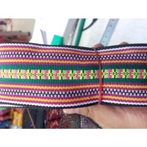 High Quality 4.8cm 15 yards/lot Bohemian style Woven Jacquard Ribbon festival straps and belt accessories DIY lace ribbon