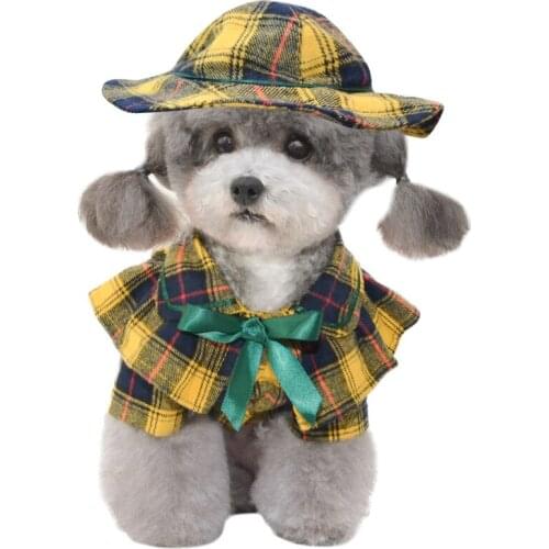 Winter Dog Shirt with Dog Hat Cap Cat Puppy Small Dog Clothes Yorkshire Pomeranian Poodle Bichon Pet Clothing Dropship Dog Coat