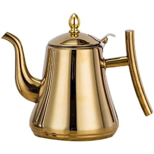 1.2/1.8L Thick Stainless Steel Tea Pot with Infuser Coffee Pot Teapot Induction Cooker Water Kettle GXMA