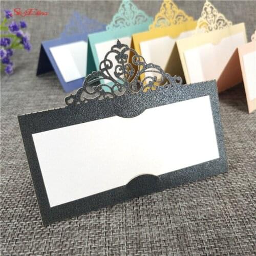 10Pcs/lot Laser Cut Wedding Party Table Name Place Cards Wedding Reception Bridal Shower Dinner Banquet Table Seating Cards 7Z