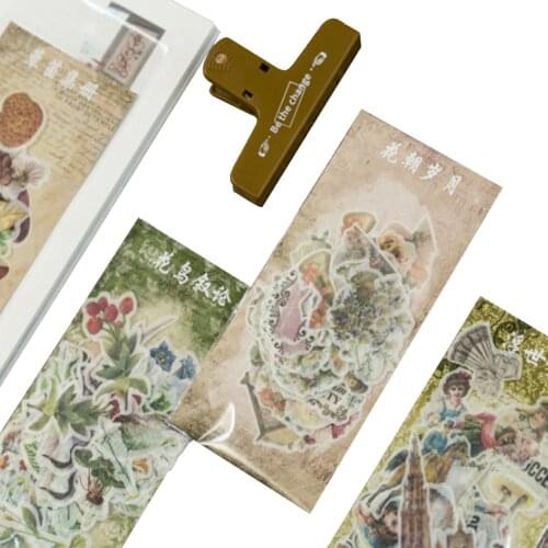 10packs Vintage paper flower Mushroom Stickers Scrapbooking Stationery Bullet Journal Label Stickers free shipping