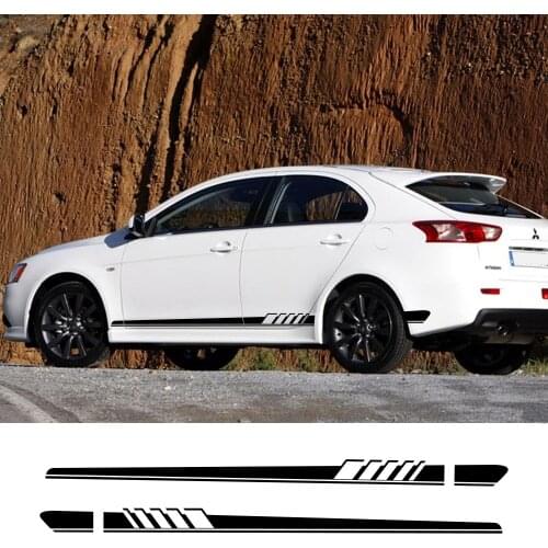 2Pcs For Mitsubishi Lancer 10 9 EX Outlander 3 ASX L200 Ralliart Competition Car Side Sticker Vinyl Film Car Tuning Accessories