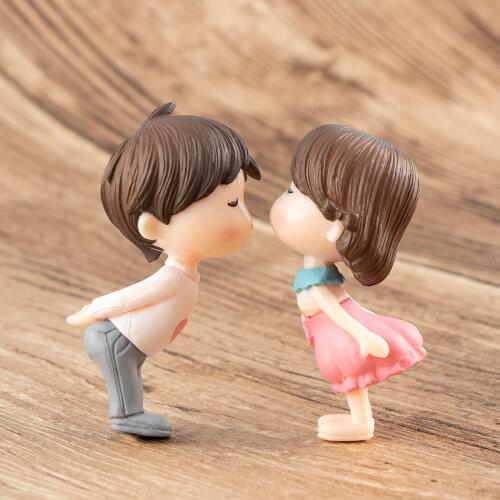 2pcs/Set New Moon Couple PVC Romantic Figurines Craft Decorative Ornaments For Home Table Decoration