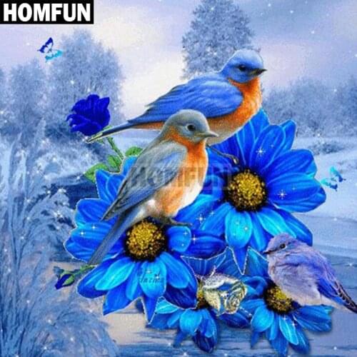 HOMFUN Full Square/Round Drill 5D DIY Diamond Painting "Bird flower" Embroidery Cross Stitch 5D Home Decor Gift A02257