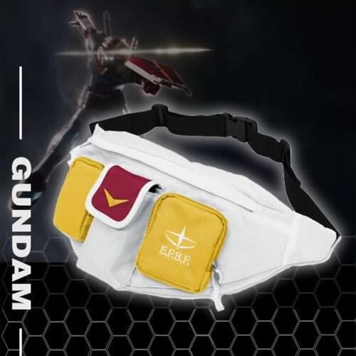 Anime Mobile Suit Gundam RX-78-2 Cosplay Canvas Waist Bag Messenger Bag Portable Fashion Belt Bag Knapsack Fanny Packs