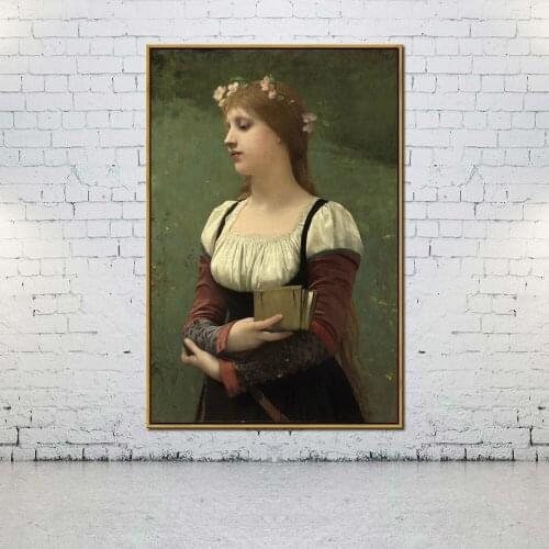 Artcozy Oil Canvas Painting jules joseph lefebvre a pensive moment For Home Decoration Wall Art
