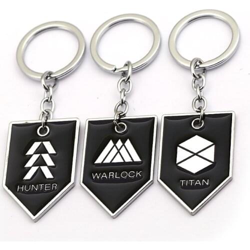 Game Keychain Hunter Warlock Titan Logo Metal Pendant Key Ring Key Chains Holder Chain Men Women Car Bag Souvenir Jewelry