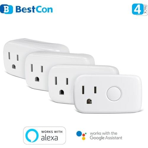 BroadLink BestCon SP4mini US 4PCS Wifi Smart Mini Plug Wi-Fi/3G/4G FastCon 15A Remote Control Timers via Alexa Voice Control