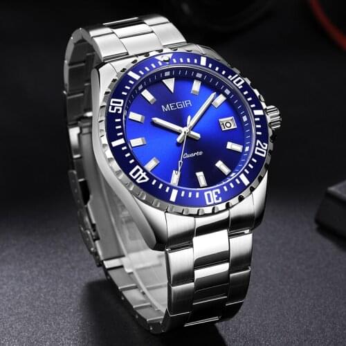 MEGIR Top Brand Luxury Fashion Diver Watch Men 30ATM Waterproof Date Clock Sport Watches Mens Quartz Wristwatch Relogio Masculin