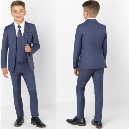 2019 Fashion Peaked Lapel Kids Suits Fashion Children Clothing Set Boys Formal Prom Suits (Jacket+Pants+Tie+Vest)