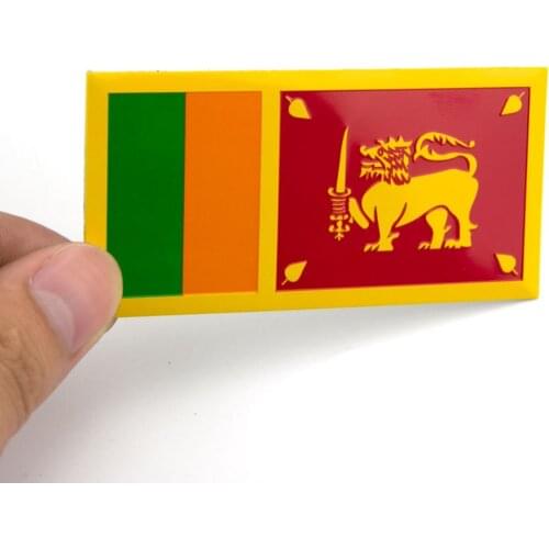 Aluminum Alloy Sri Lank Flag for Toyota Haice Prius Vios Reiz Honda Nissan Mitsubishi Perodua Bezza Mini Emblem Exterior Decor
