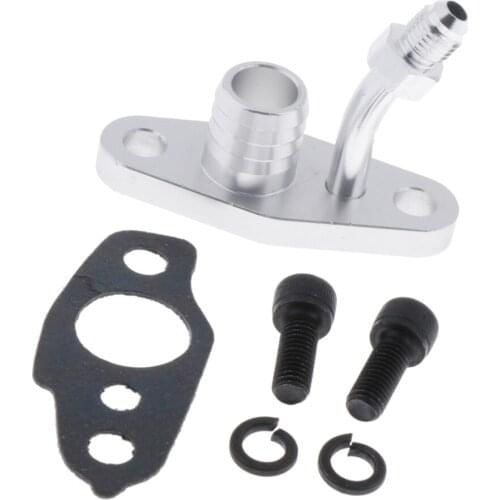 Turbo Oil Feed Flange 4AN + Return for TOYOTA CT12 CT20 CT26 w/ 20mm Barb