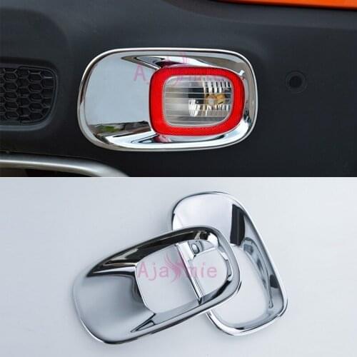 Chrome Car Styling Rear Fog Lamp Cover Light Overlay Trims Frame Panel Kit Plate 2016 2017 2018 For Jeep Renegade Accessories