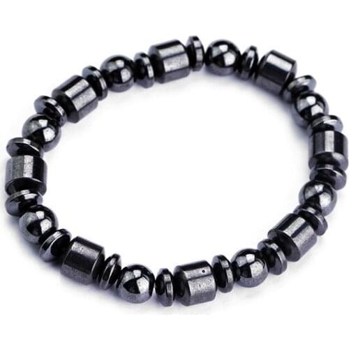 ISINYEE Fashion Balck Natural Stone Healing Bracelets For Women Men Man Elastic Wristband Hand Bracelet Pulseira Feminina