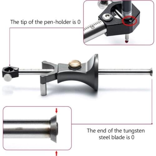 Carpenter Straight Line Arc Curve Scriber Parallel Wheel Marking Cutting Gauge Woodworking Dual-purpose Drawing Line Square Mark