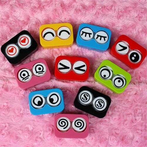 Contact Lens Box Holder Travel Case Plastic Contact Lenses Container Eye Lens Case Contact Lenses Travel Kit Random Candy Colors