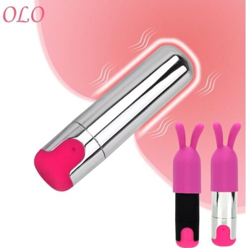 OLO Mini Bullet Vibrator 10 Speeds Waterproof Sex Toys for Women With Rabbit Cap USB Rechargeable G-spot Massager Adult Product