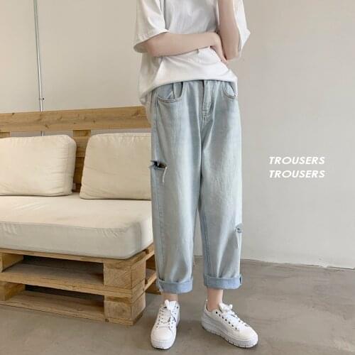 Mens Straight 2020 Autumn New Solid Jeans Casual Oversize Woman Denim Wide Leg Pants Fashion Korean Streetwear Man Trousers