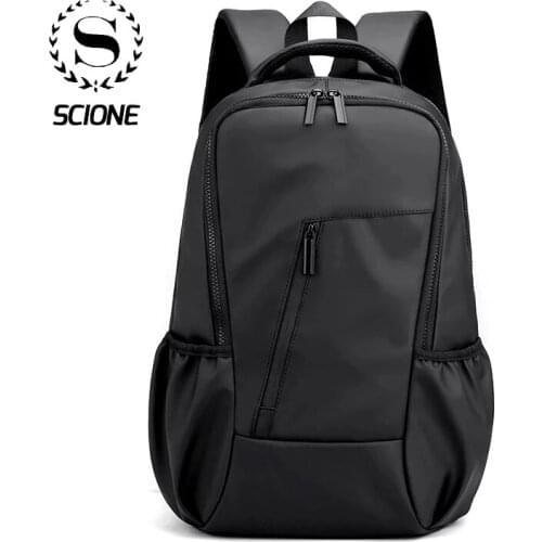 Scione Mens Backpack Nylon Multifunction USB Charging 13 inch Laptop Waterproof Mochila Male Large School Sports Backpacks K131