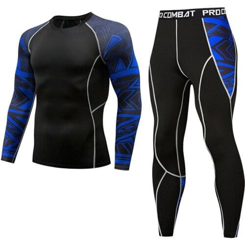 New Design Sports Tights Set Mens Long Sleeved Running Suit Fitness Undershirt Compression Legging Elastic Workout Sportswear