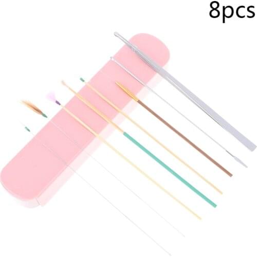 8pcs/box Ear Wax Pickers Set Ear Cleaner Spoon Wax Remover Removal Ear Cleaning Tool Goose Feather Stick Ear Picking Forceps