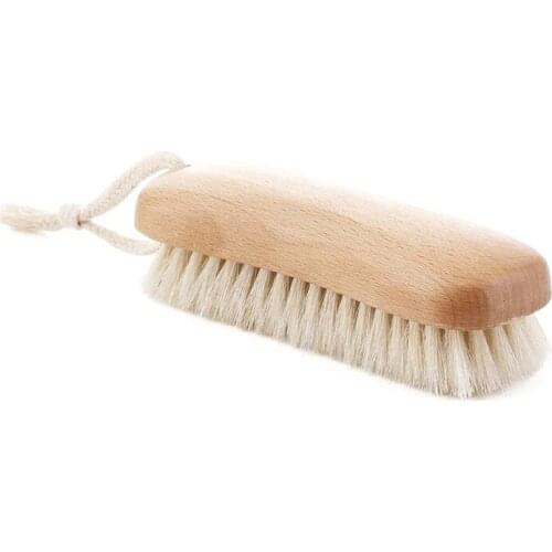 Natural Hard Bristle Laundry Brush with Wooden Handle Scrub Out Tough Stains Shoes Clothes Furniture Garment Cleaning Tools K0AB