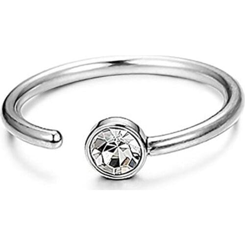 Stainless Steel Nostril Ear Piercing Body Nipple Jewelry Hoop Septum Lip Ring for Navel with Crystal Stone Women Men