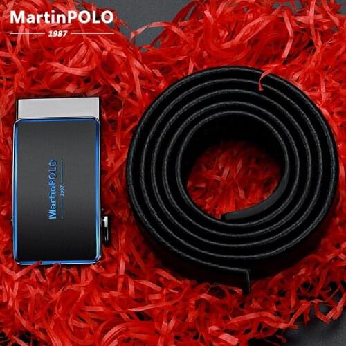 MARTINPOLO Brand Fashion Belt Mens Genuine Leather Automatic Buckle Pure First Layer Cowhide Belt Mens Casual Belt MP05304P
