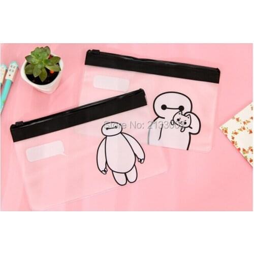 Cute Transparent The Baymax Pencil Case Storage Organizer Bag Stationery
