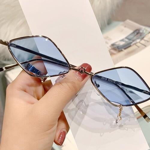 New Parallelogram Retro Full Metal Frame Sunglasses Punk Hip Hop Pendant Sun Glasses UV400 Fashion Shade