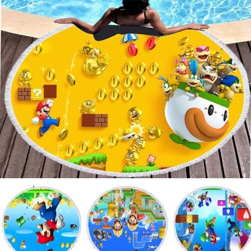 Super Mario Cartoons 3D Anime Pattern Carpets Beach Towel for Living Room Bedroom Large Area Kids Play Floor Mat Child Game New