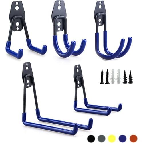 Heavy Duty Metal Hook Garage Organizer Wall Mount Bicycle Hanger Hooks Wall Mount Anti-slip Storage Hook For Ladders Garden Tool