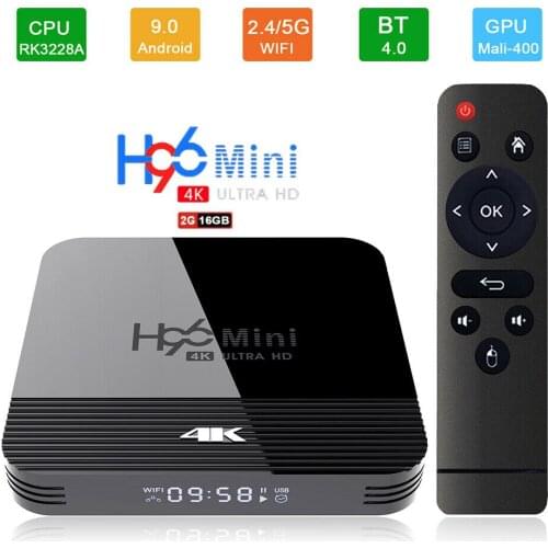 4K H96 Mini Android TV Box Quad Core RK3328 Bluetooth 4.0 Set Top Box Media Player Smart WiFi TV Players