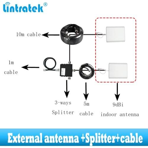 Lintratek 2 indoor antenna 700-2700 2g 3g 4g signal booster for Additional 2 antenna kit to increase amplifier coverage area