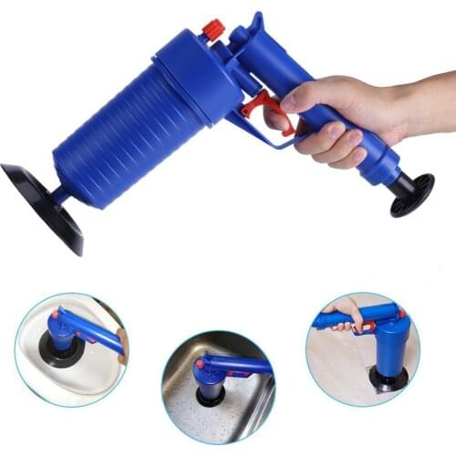 Air Power Drain Blaster gun High Pressure Powerful Manual sink Plunger Opener cleaner pump for Bath Toilets Bathroom Shower