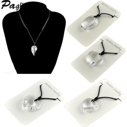 2017 new Crystal Love Pendants Rope Chain Necklace For Women Quartz Crystal Necklace Pendant For Women choker Jewelry SKU5738