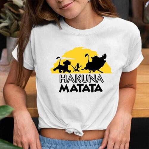 New The Lion King T Shirt Hakuna Matata Women Tshirt 90s Girls Summer Print Top Tee Funny Kawaii Female T-shirt футболка женская