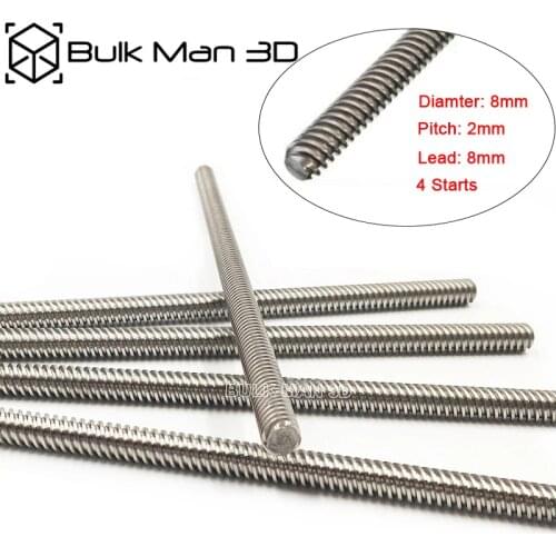 1pcs 290mm+2pcs 540mm Tr8*8-2p(4 starts) 8mm Metric Acme Lead Screw for C-Beam machine builds