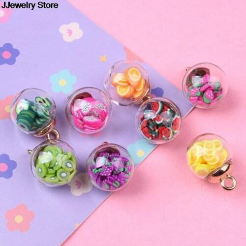 10pcs Colorful Transparent Vial Glass Ball Charms Plastic Sequins Pendant Earring For Jewelry Making DIY Necklace Accessories