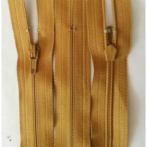 100 Pcs/lot YKK Zipper Fasteners Close End Nylon Coil Ginger Dark Yellow for Pants Trousers Skirt Handmade Sewing Accessories